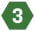 green hexagon number 3