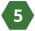 green hexagon number 5
