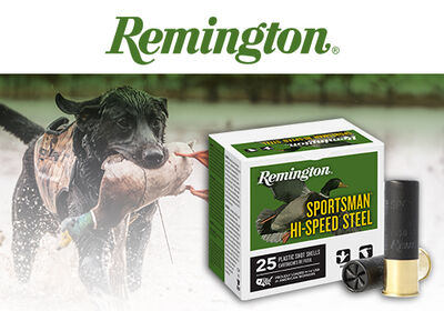 dog running through water with duck in its mouth; Hi-Speed packaging overlay