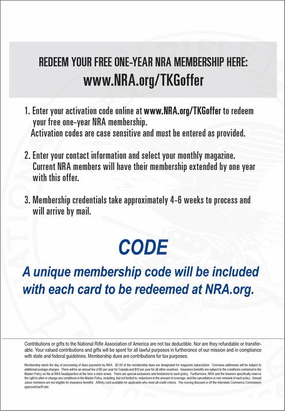 NRA Annual Membership Activation Postcard, Paper, 6 in. x 4 in.