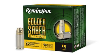 Golden Saber Defense, 380 Auto, 102 Grain, Brass Jacketed Hollow Point, 815 fps