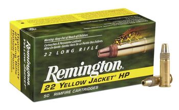 22 Yellow Jacket®, 22 LR, 33 Grain, Plated Truncated Cone Hollow Point, 1500 fps