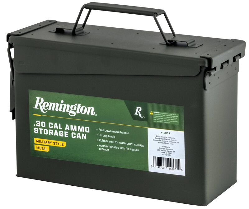 Remington Ammo Can - Metal, Green, 11 inch L x 7.5 inch H x 4 inch W